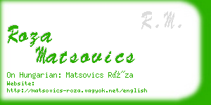 roza matsovics business card